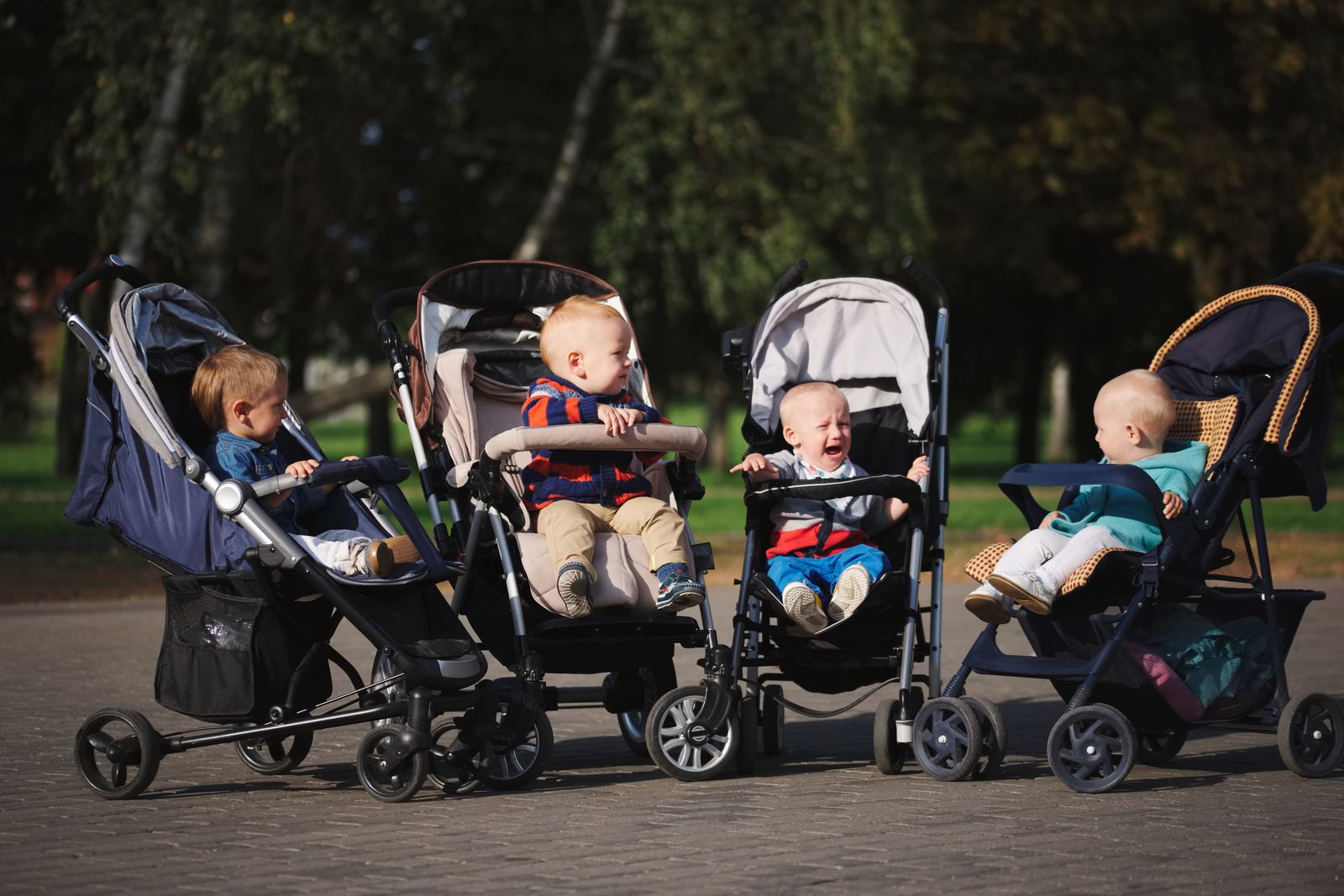 Kinder im Kinderwagen
